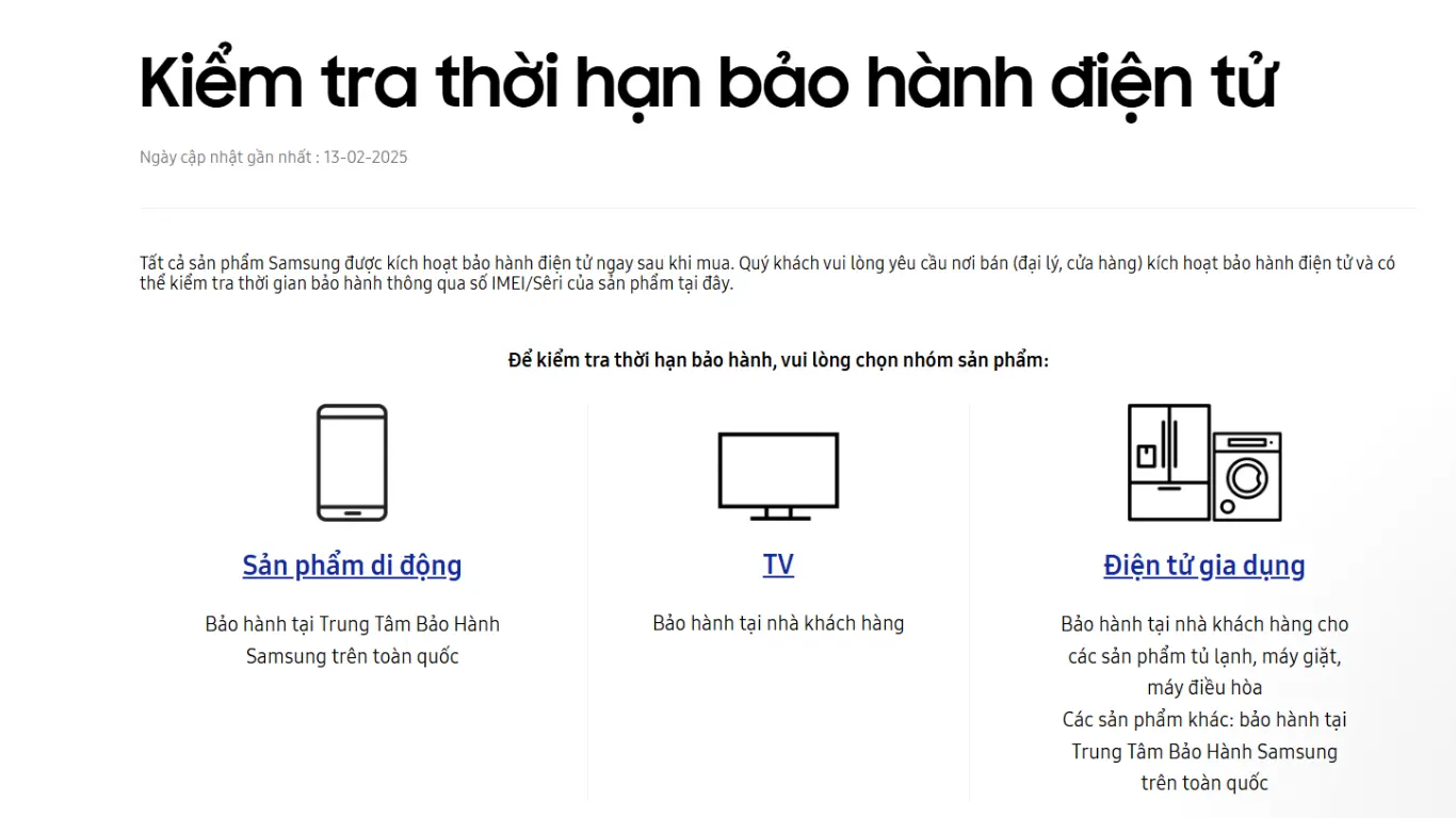 Trang chủ của Samsung