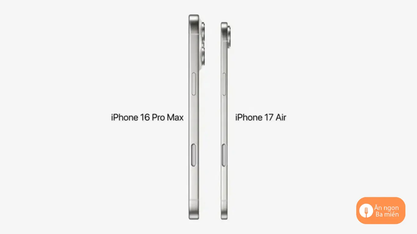 So sánh điện thoại iPhone 16 Pro Max và iPhone 17 Air