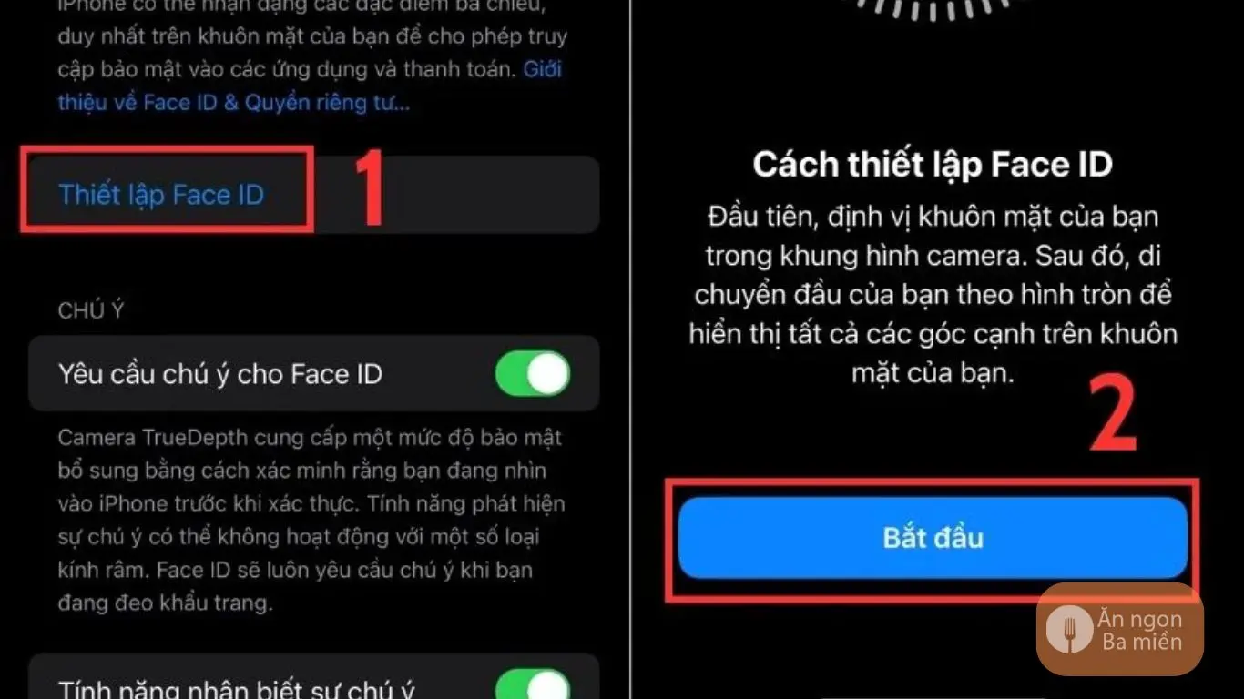 Thiết lập Face ID