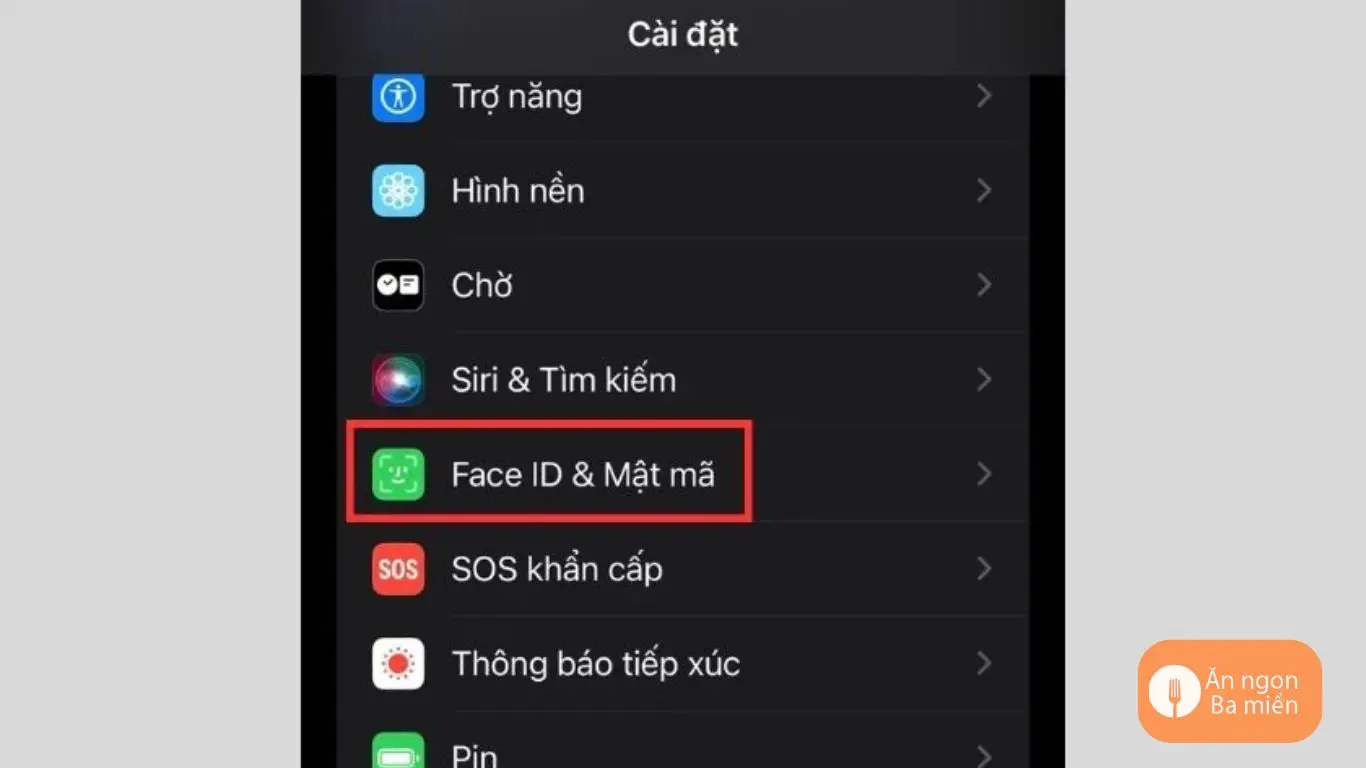 Vào cài đặt iPhone